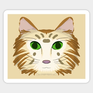 Cat Head Design Version 2 (natural fur) Sticker